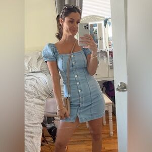 Denim Button-Down Dress